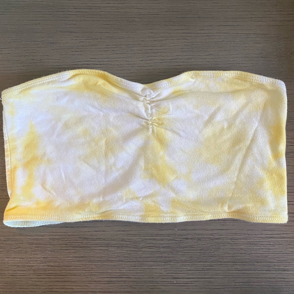 Pacsun yellow and white tube top